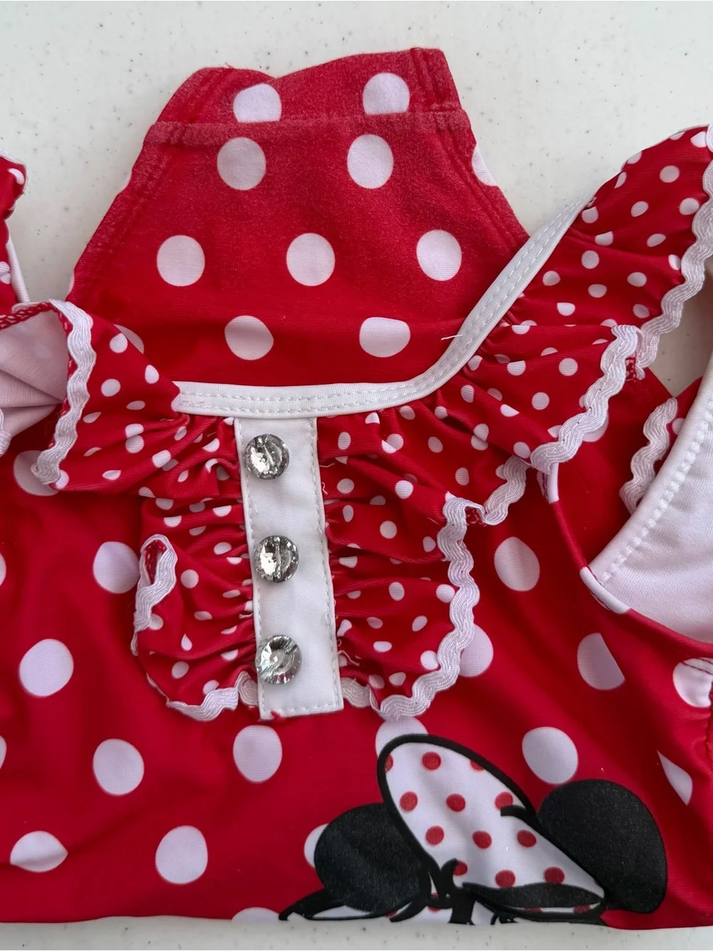 Disney Red & White Polka Dot Minnie Mouse One-Piece Swimsuit